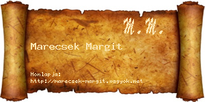 Marecsek Margit névjegykártya
